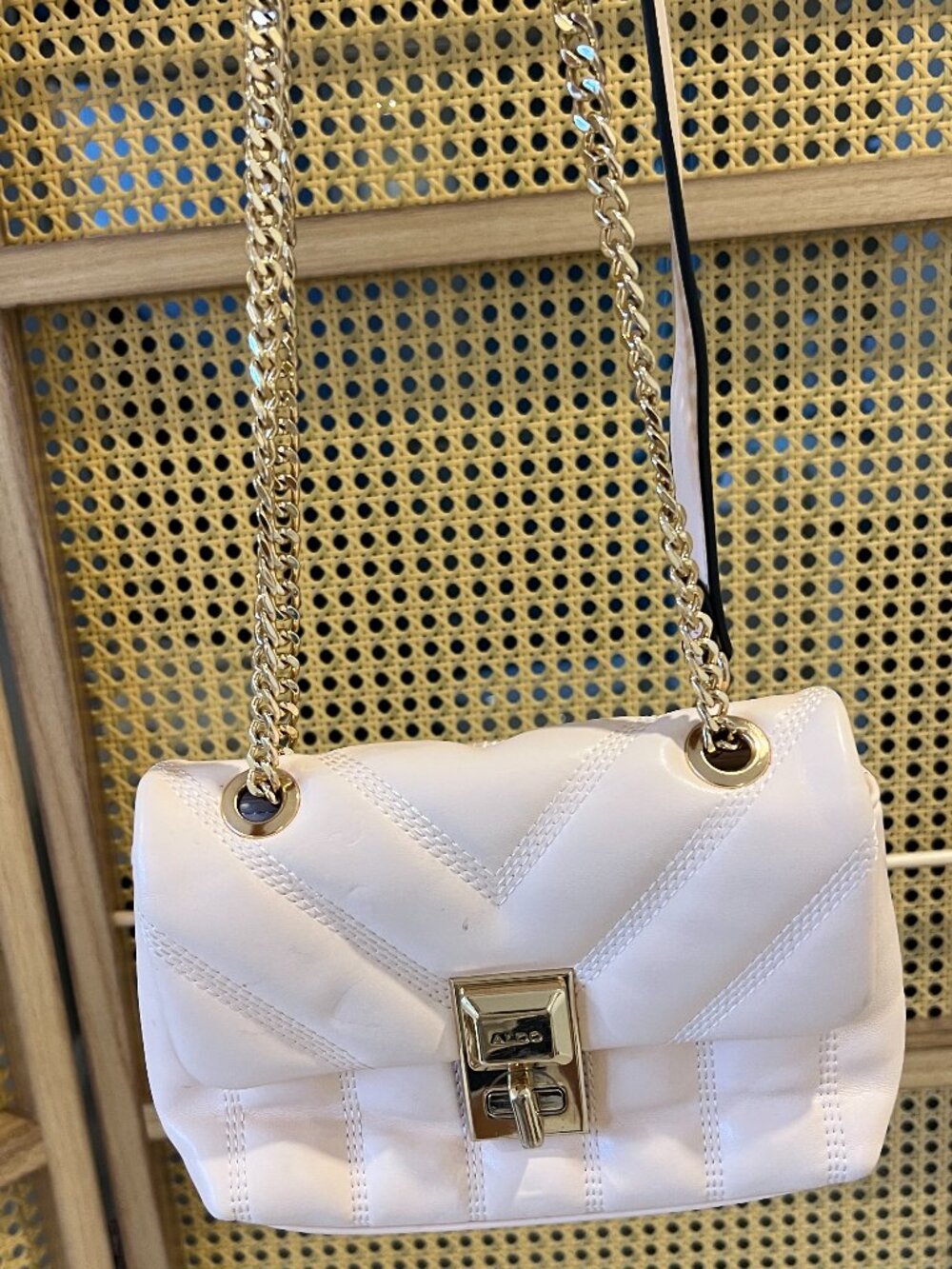 ALDO Rhilii Pink Pastel Quilted Chain Crossbody Bag